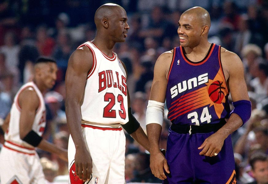 michael jordan laughing with charles barkley